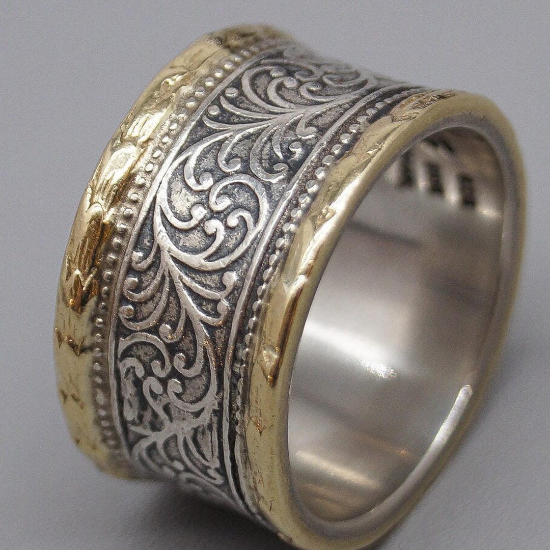 Bague Vintage Élégante en Or et Argent