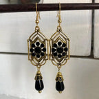 Boucles d'Oreilles en Cristal Noir