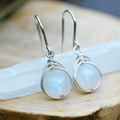 Boucles d'oreilles en goutte en pierre de lune argentée
