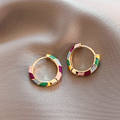 Noémie | Boucles d'Oreilles Élégantes avec Émail en Or