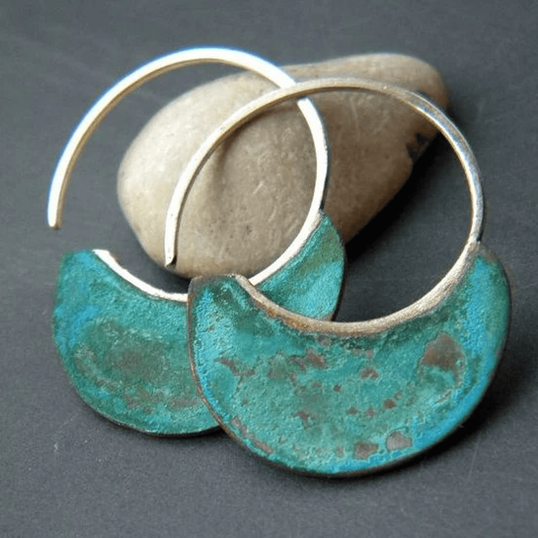 Boucles d'Oreilles Turquoise Vintage Érodées