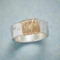 Bague en Argent avec Fils Dorés Vintage