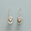 Boucles d'Oreilles Pendantes en Cœur Bicolores