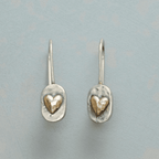 Boucles d'Oreilles Pendantes en Cœur Bicolores