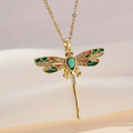 Collier de Libellule Brillante Verte