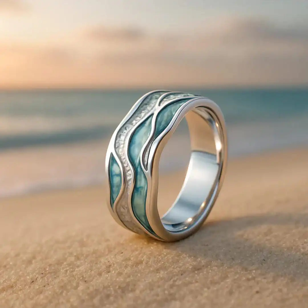 Bague Ripple en Seasilver Turquoise