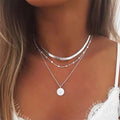 Choker en Argent Lagerad avec Pendentif - Ensemble de Colliers