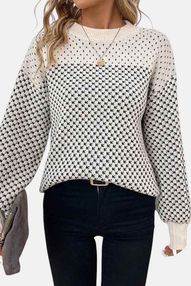 Rachael | Pull à Col Rond en Blocs de Couleur