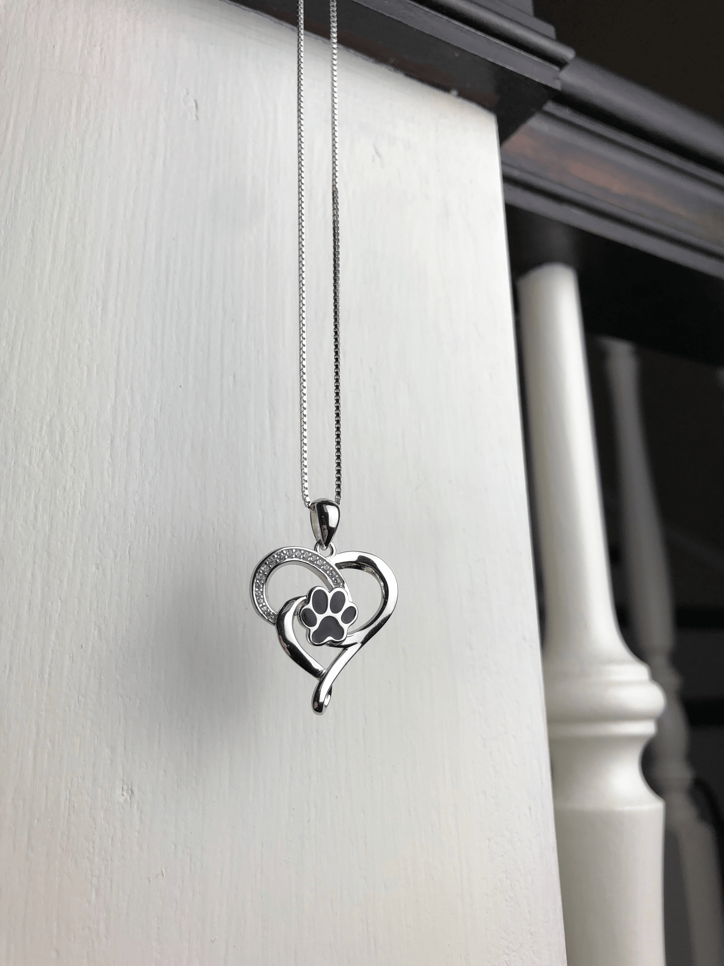 Collier en acier inoxydable avec symbole d'infini, cœur et patte