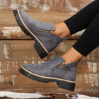 Paula - Bottines à bout rond et fermeture éclair latérale