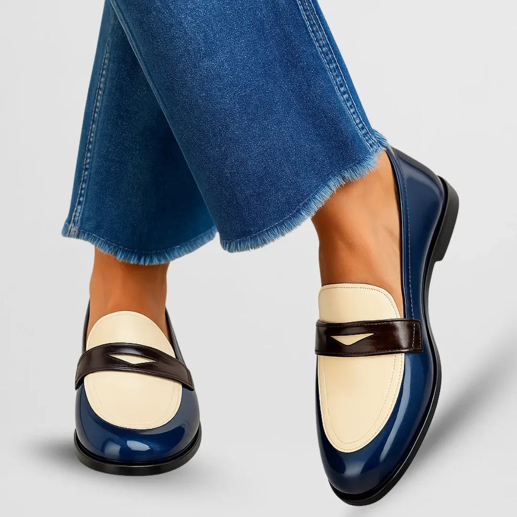 Amalia - Mocassins élégants avec design bicolore