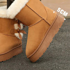 Lía - Bottes de neige avec nœud et doublure chaude