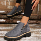 Paula - Bottines à bout rond et fermeture éclair latérale