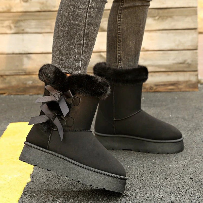 Lía - Bottes de neige avec nœud et doublure chaude