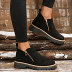 Paula - Bottines à bout rond et fermeture éclair latérale