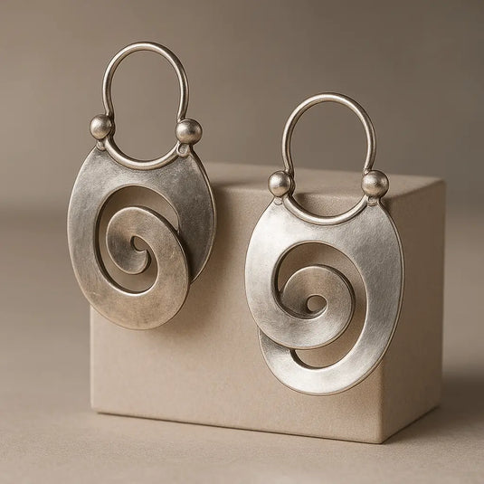 Thaïs | Boucles d'Oreilles Vintage Irégulières en Argent