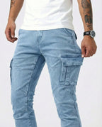 Jean | Pantalon Cargo Marine Élastique