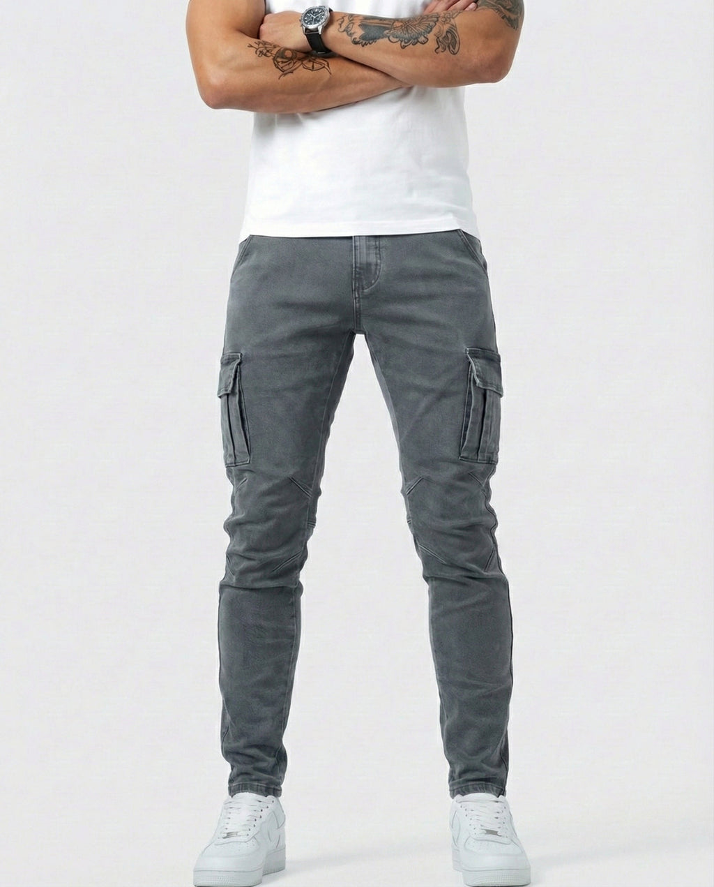 Jean | Pantalon Cargo Marine Élastique