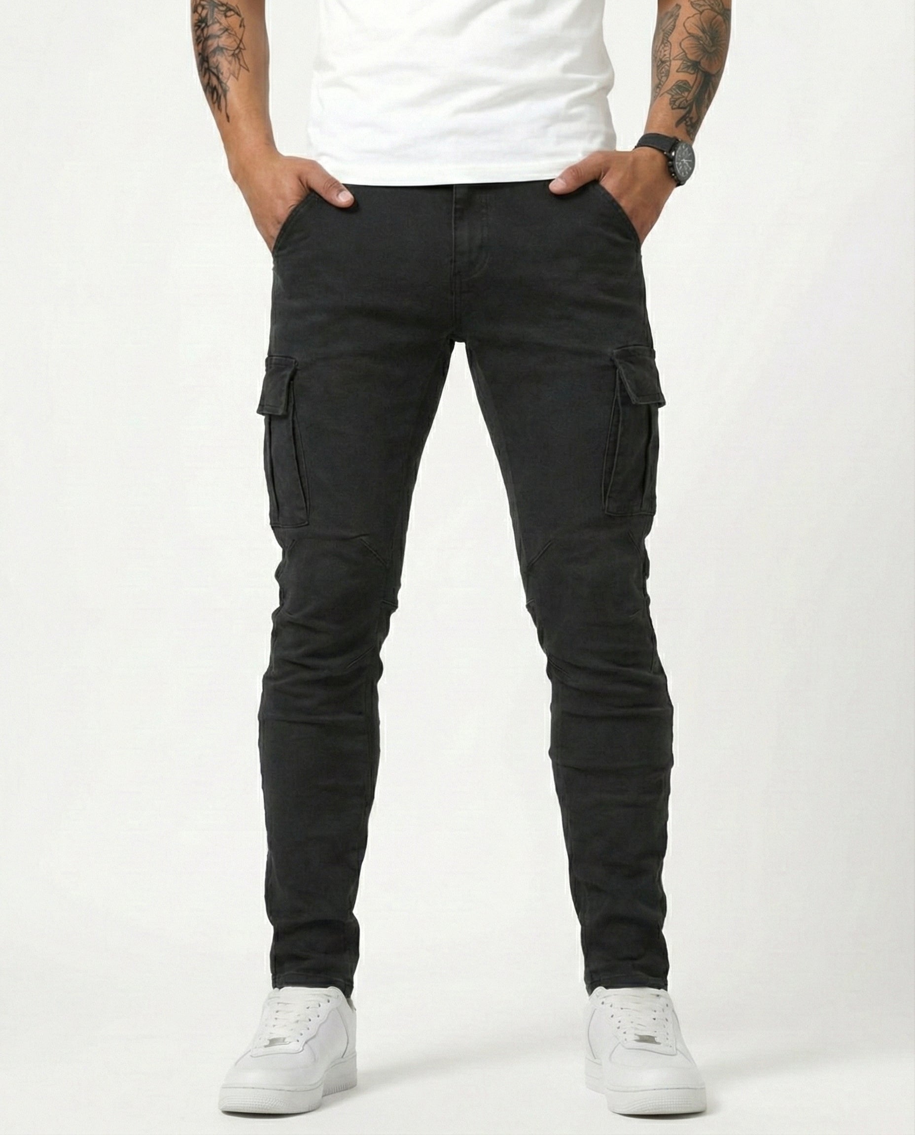Jean | Pantalon Cargo Marine Élastique