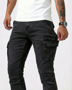 Jean | Pantalon Cargo Marine Élastique
