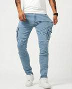 Jean | Pantalon Cargo Marine Élastique