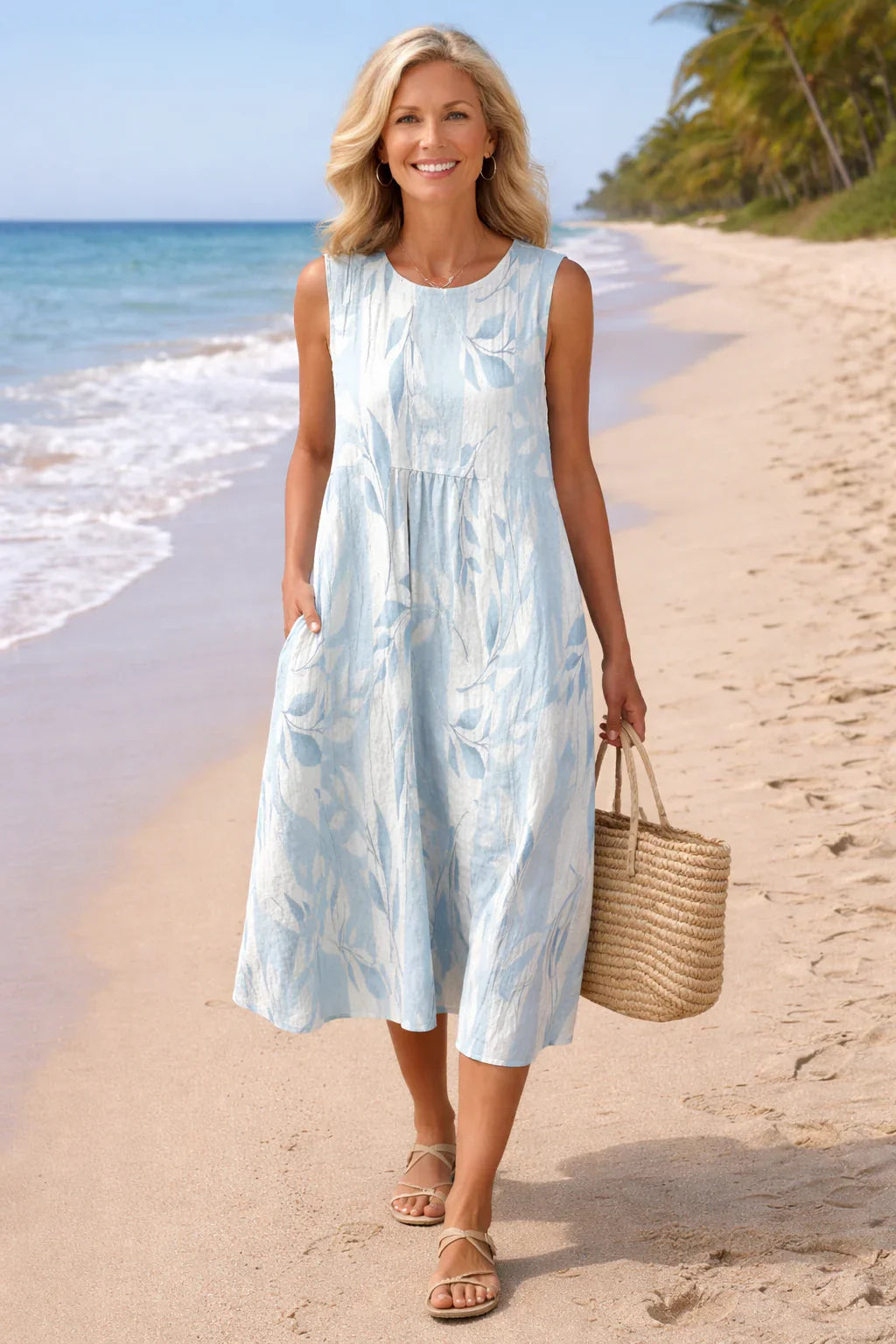 Joy | Robe Midi Feuillée