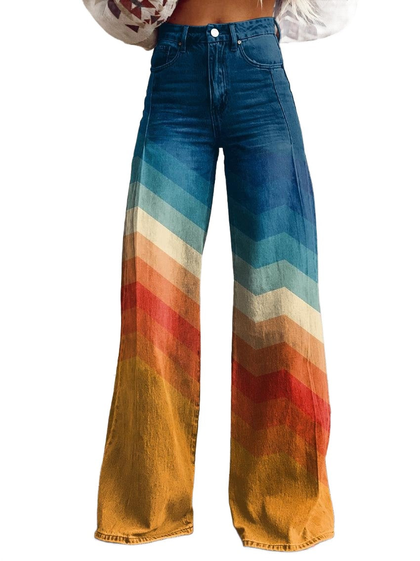 Léa - Pantalon Zigzag Rétro Élégant