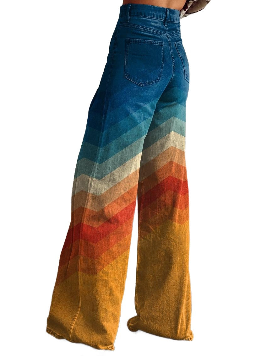Léa - Pantalon Zigzag Rétro Élégant