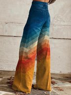 Léa - Pantalons élégants rétro à zigzag