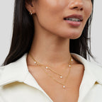 Collier Multicouche avec Gouttes de Perles