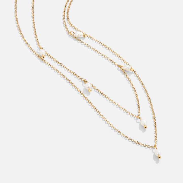 Collier Multicouche avec Gouttes de Perles