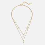 Collier Multicouche avec Gouttes de Perles