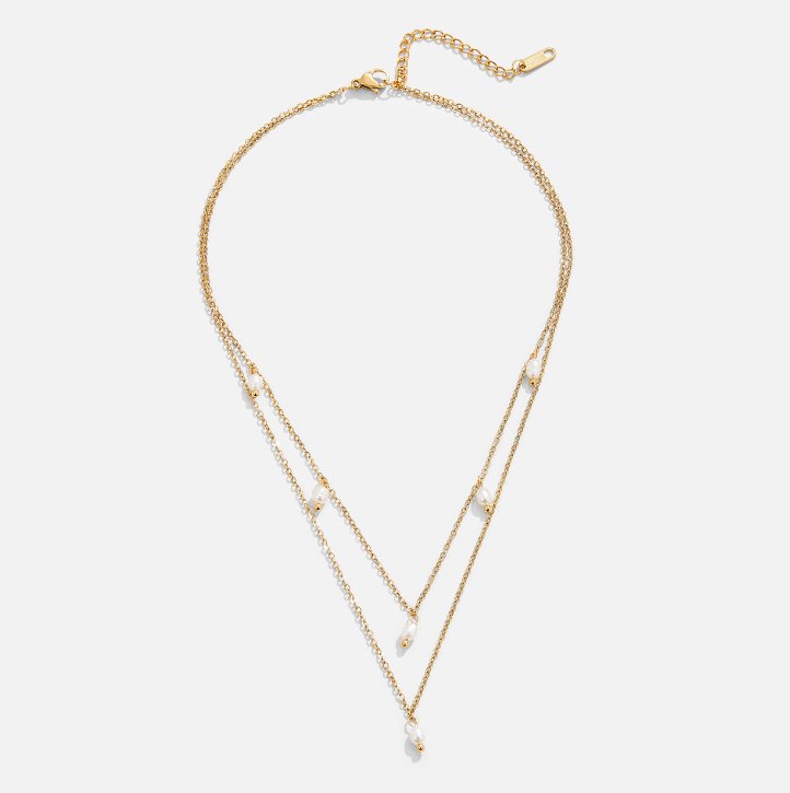 Collier Multicouche avec Gouttes de Perles