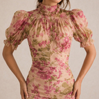SAE | Maxi Robe Rose Sbuffo