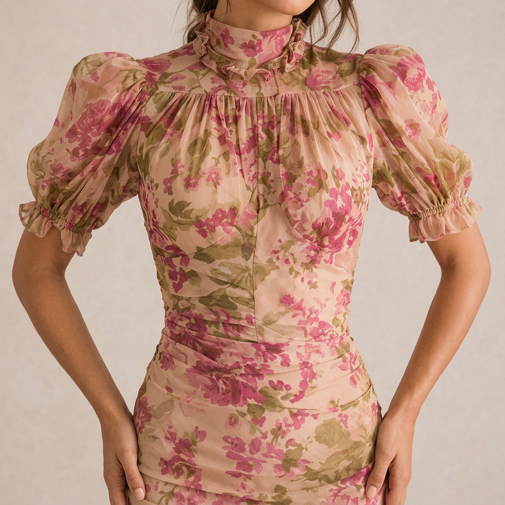 SAE | Maxi Robe Rose Sbuffo
