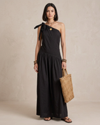 SELENA | Robe Maxi Monépaule Noire