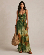 ELIRA | Maxi Robe Vert Abstrait