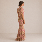 SAE | Maxi Robe Rose Sbuffo