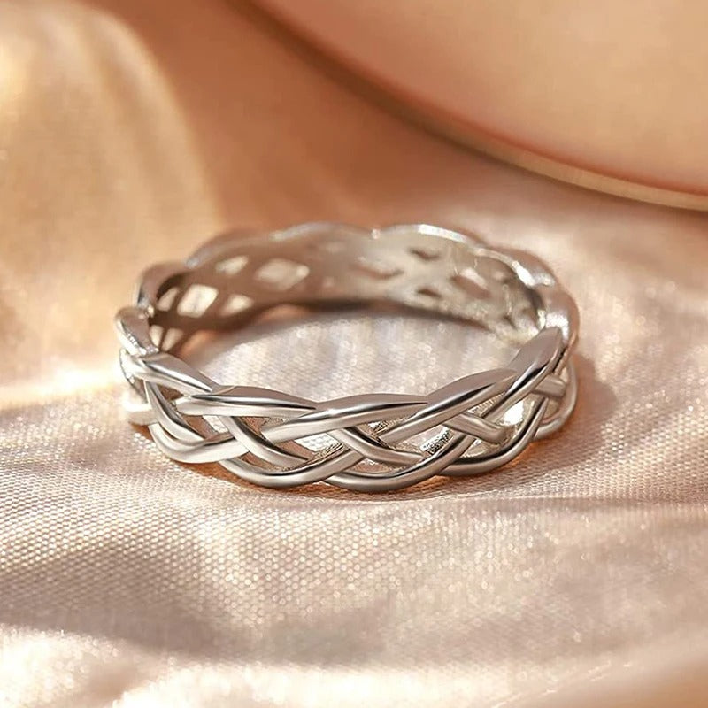 Bague en Argent Tressée Tordue