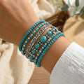 Ensemble de Bracelets Boho en Perles Turquoise