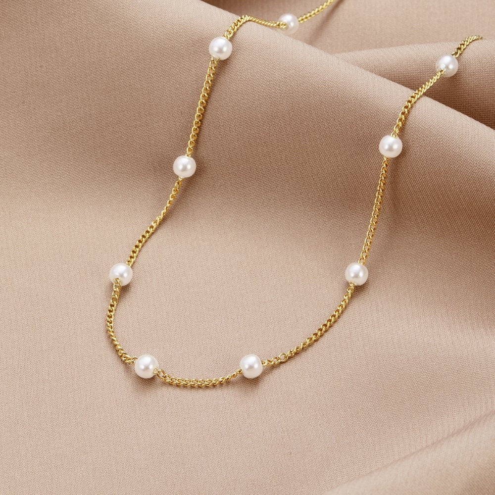 Collier Perlbesatt Kedja