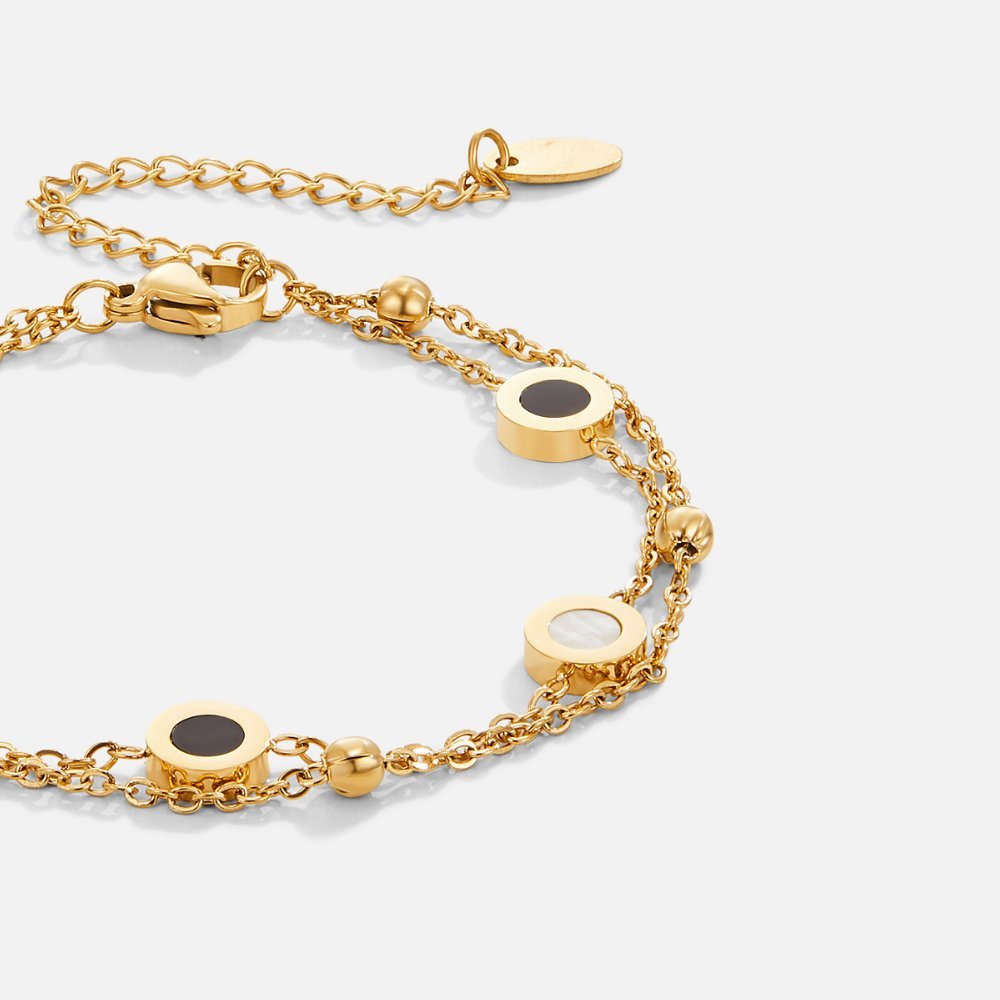 Victoire | Bracelet en Onyx et Pierre Blanche