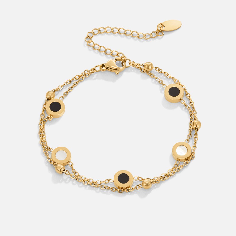 Victoire | Bracelet en Onyx et Pierre Blanche