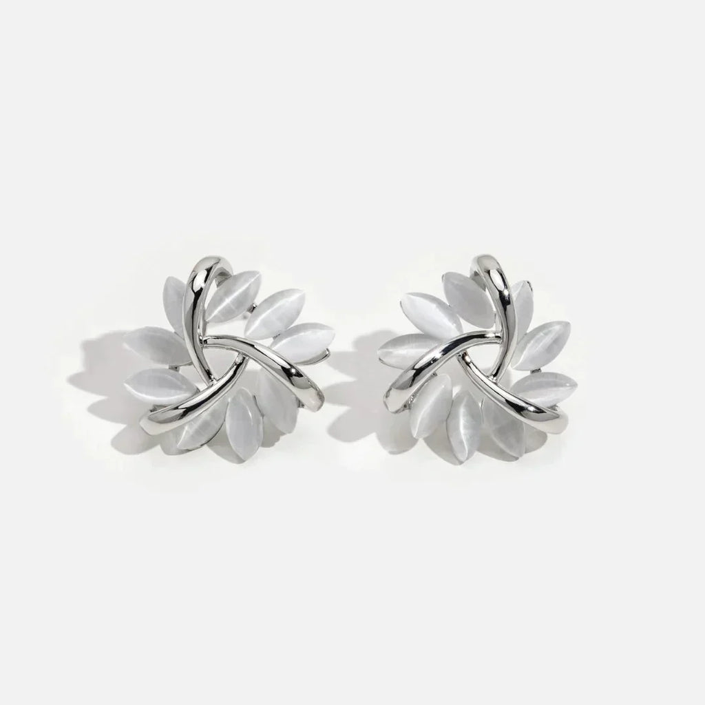 Charlotte | Boucles d'Oreilles en Or avec Fleurs d'Opale