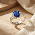 Bague en Saphir Taillé en Octogone