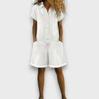 Sofía - Salopette courte vintage en coton au look denim