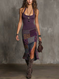 Selena | Robe Boho Patchwork avec Bretelles