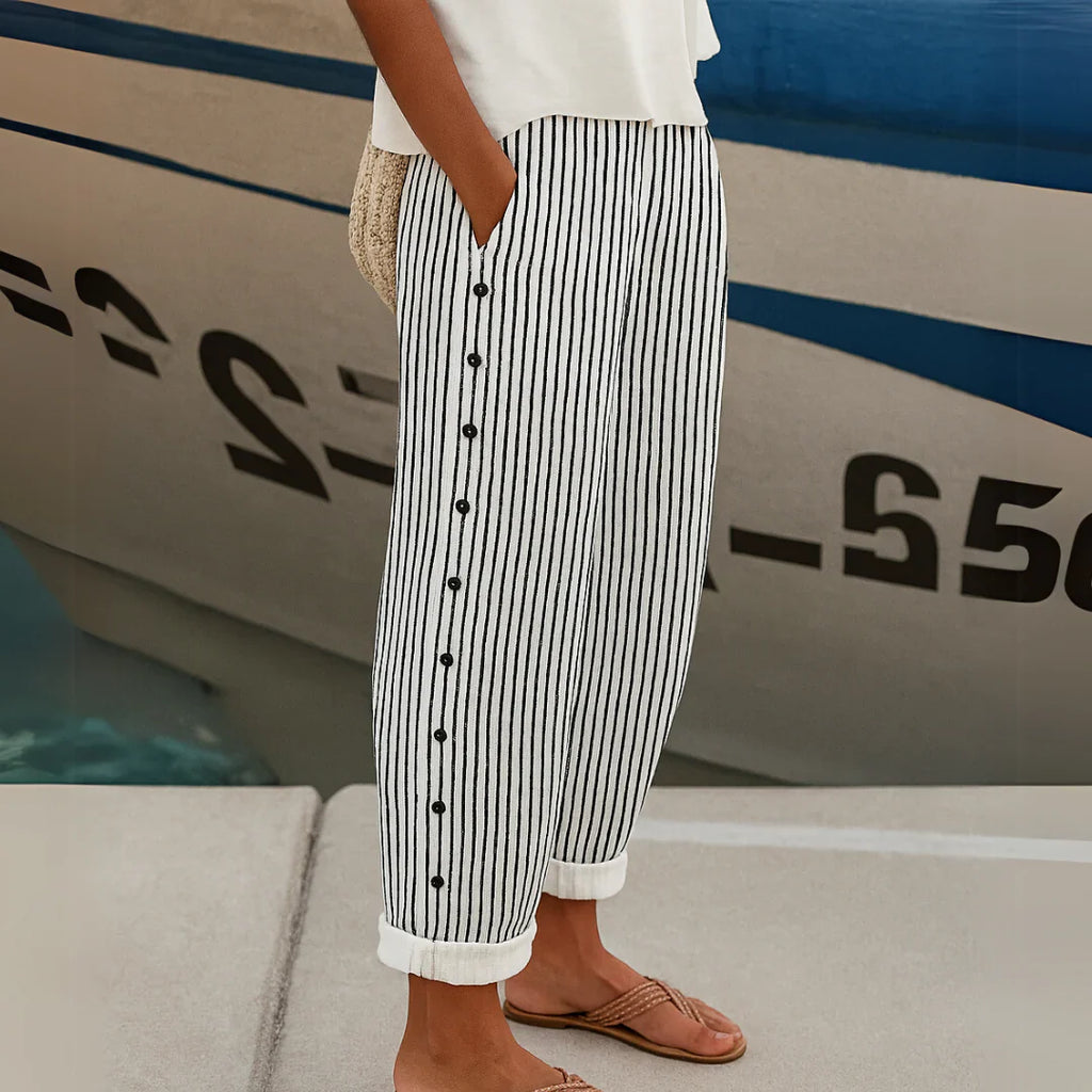 REA | PANTALONS CASUAL RAYÉS CONFORTABLES
