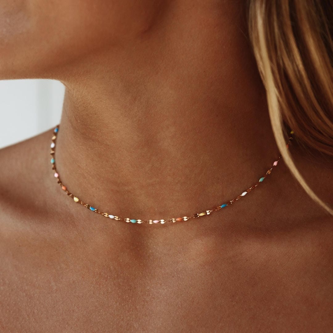 Noémie | Collier Choker Délicat Colorburst