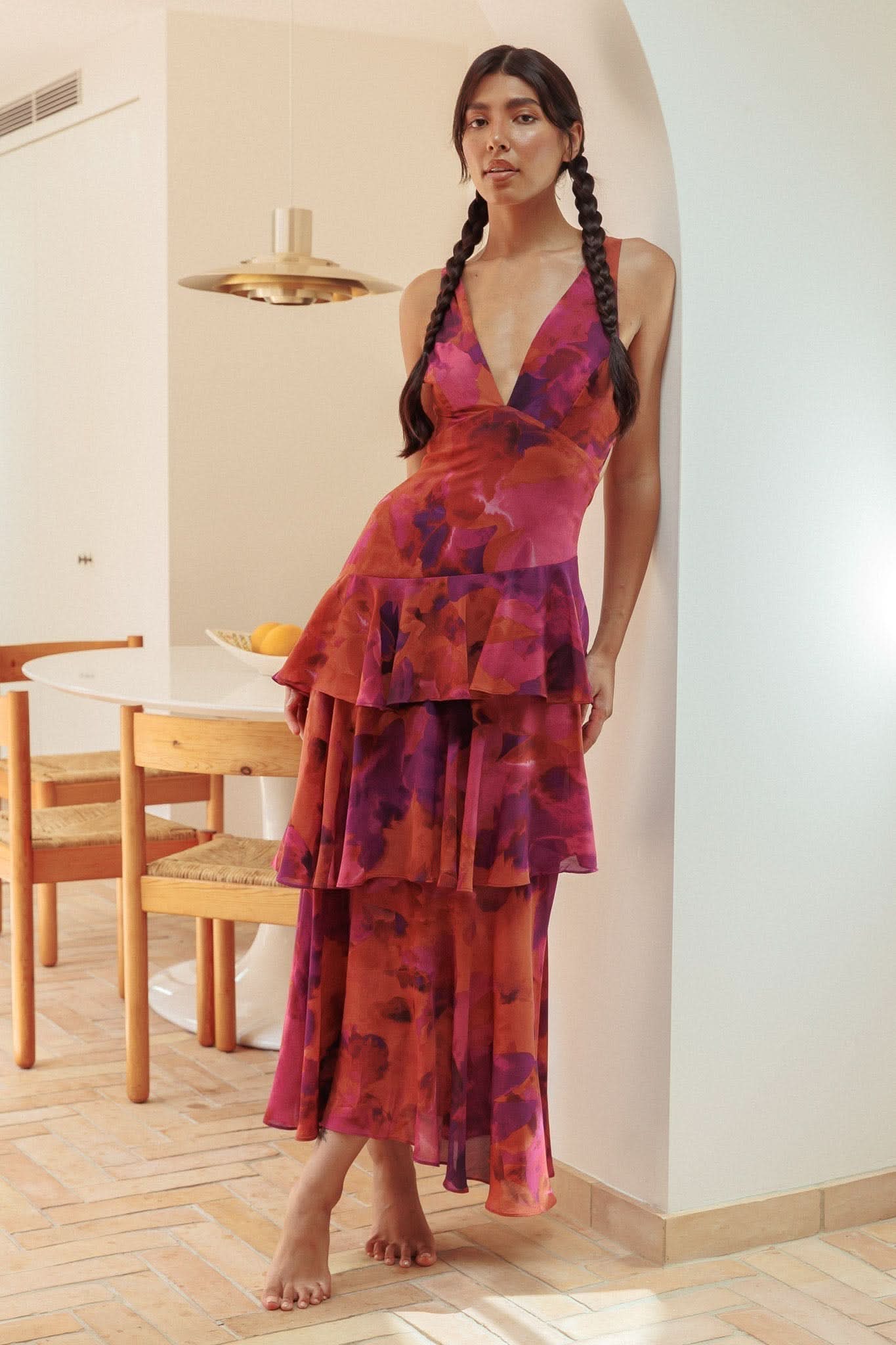 Eva | Robe midi avec volants
